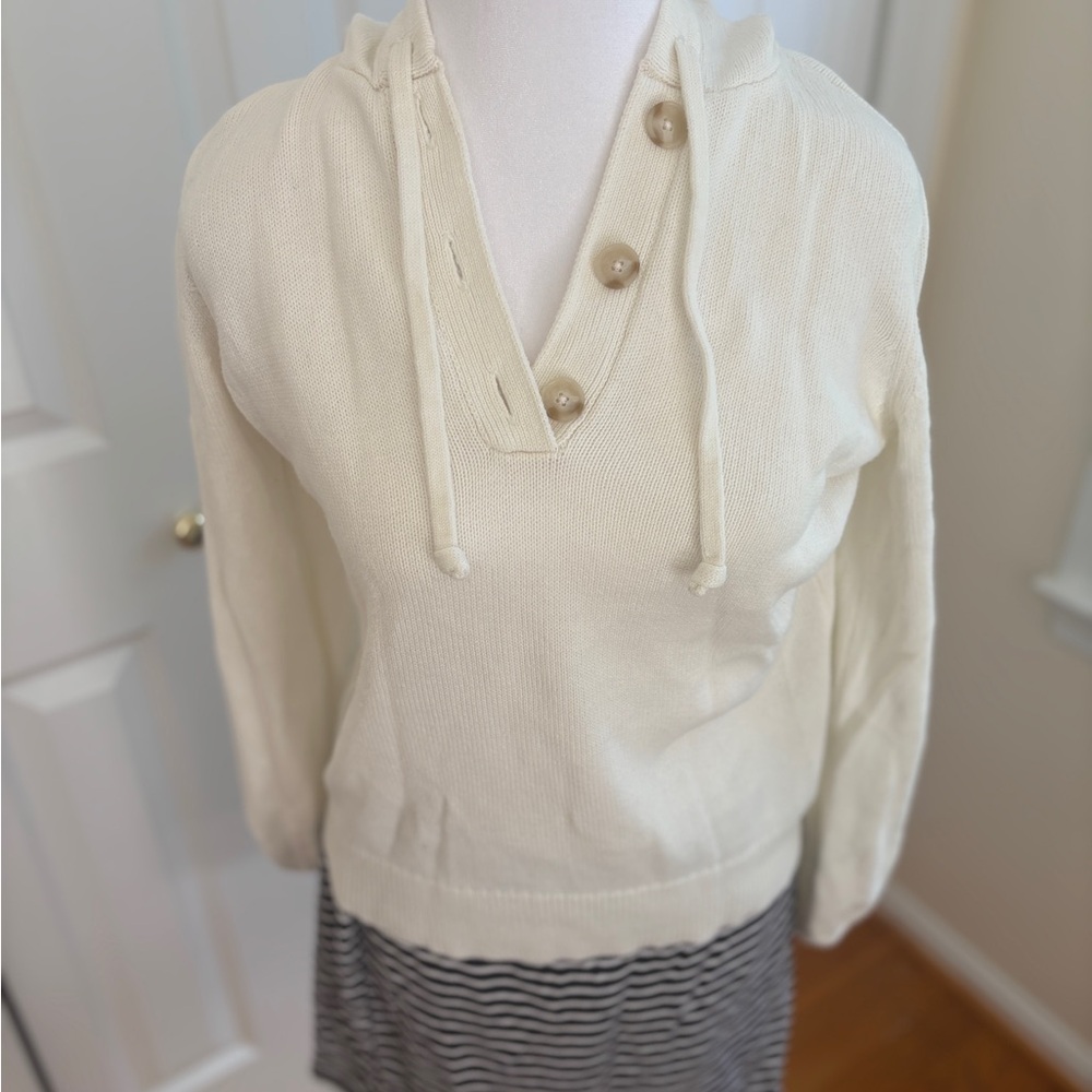 LOFT Off-White Button-Up Cardigan